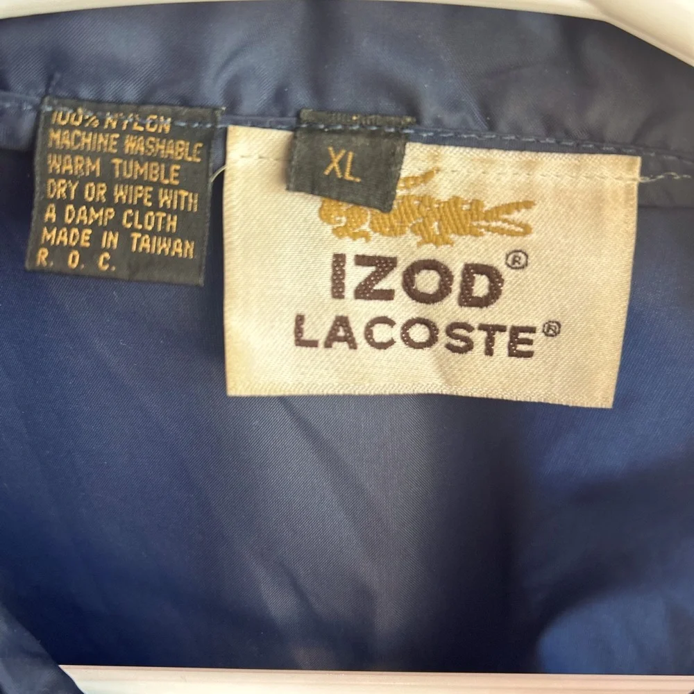 Vintage Izod Men’s XL Navy Windbreaker Unlined